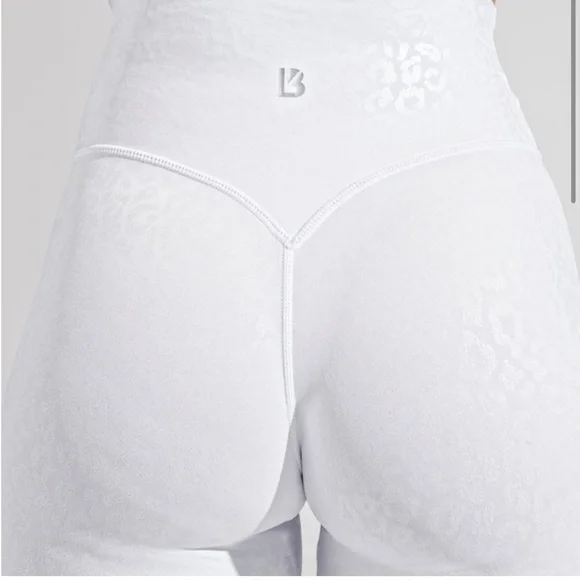 Buffbunny Leggings Shiny White Leopard High Waist Full Length XS - Picture 4 of 11